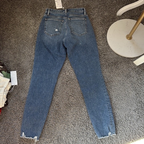 Loft Blue Skinny ankle Jeans with curvy High-Rise Waist and Frayed Hem - Picture 7 of 7